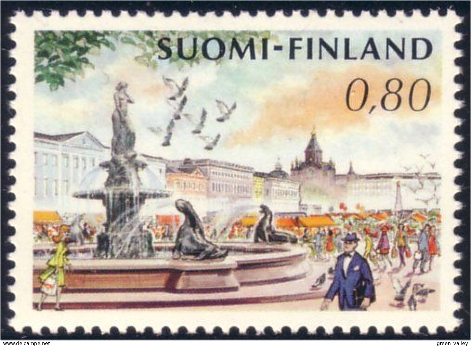 396 Finland Mermaid Fountain MH * Neuf CH (FIN-19) - Unused Stamps