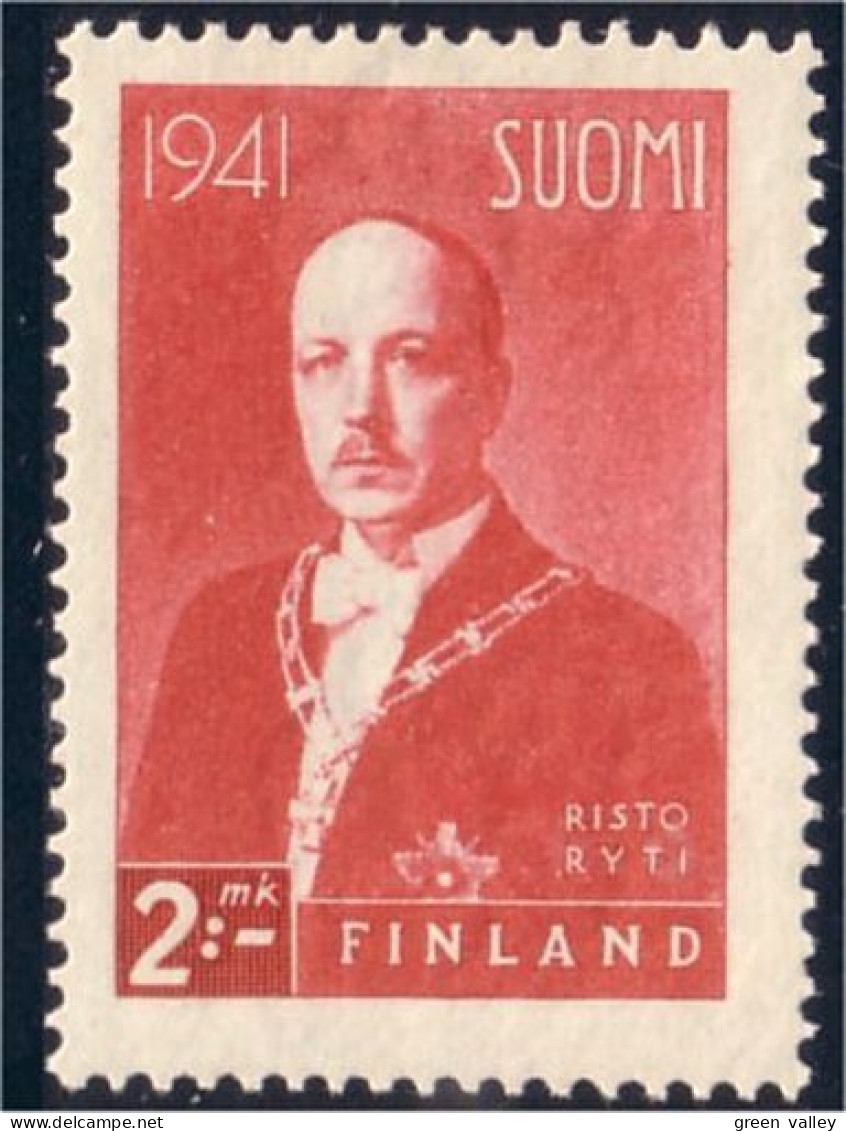 396 Finland 2 Mk Risto Ryti MH * Neuf CH (FIN-8) - Nuovi