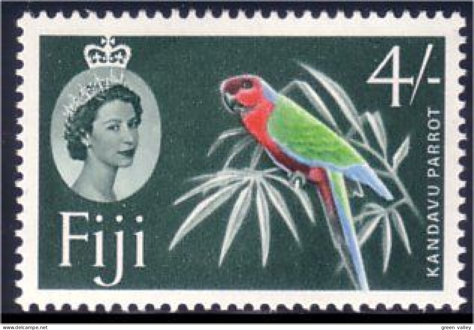 394 Fiji Kandavu Parrot Perroquet MH * Neuf CH (FIJ-37) - Perroquets & Tropicaux