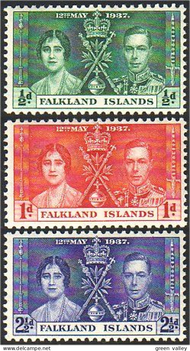 393 Falklands Jubilee 1937 MH * Neuf CH (FAL-2b) - Koniklijke Families