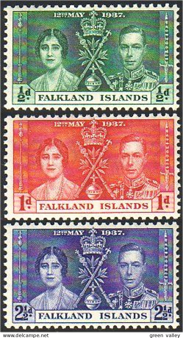 393 Falklands Jubilee 1937 MH * Neuf CH (FAL-2b) - Case Reali