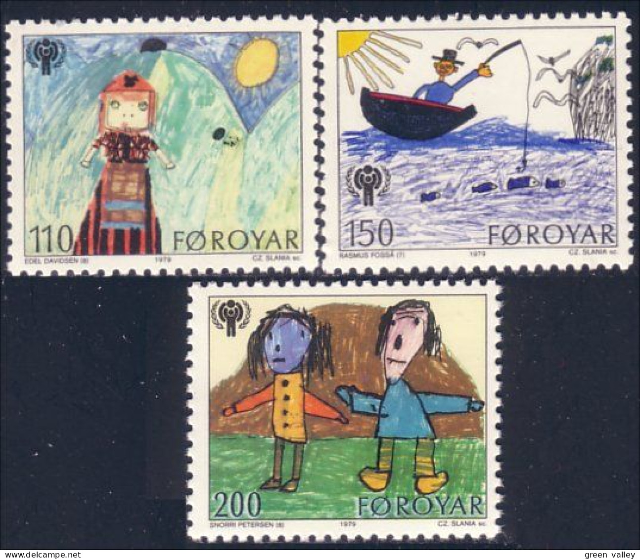 392 Faroe Fishing Enfants Pêche MNH ** Neuf SC (FAR-25e) - UNICEF