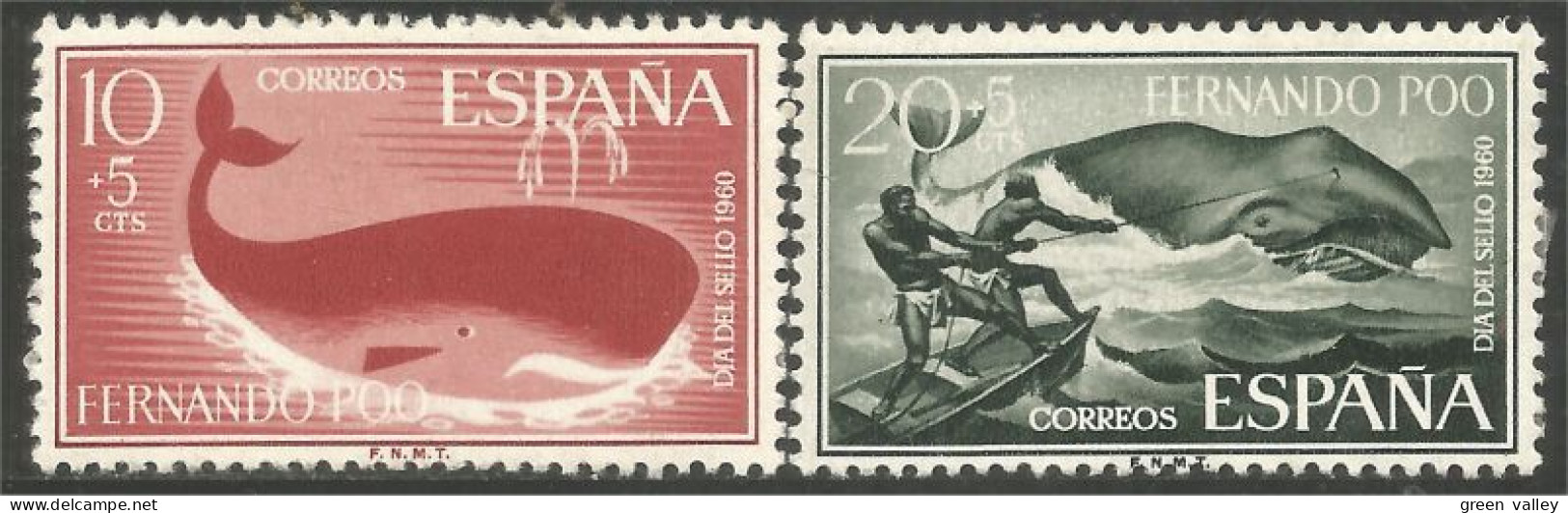 328 Fernando Poo Baleine Bateau Ship Whale Boat Wal Schiff MH * Neuf (FPO-11) - Ballenas