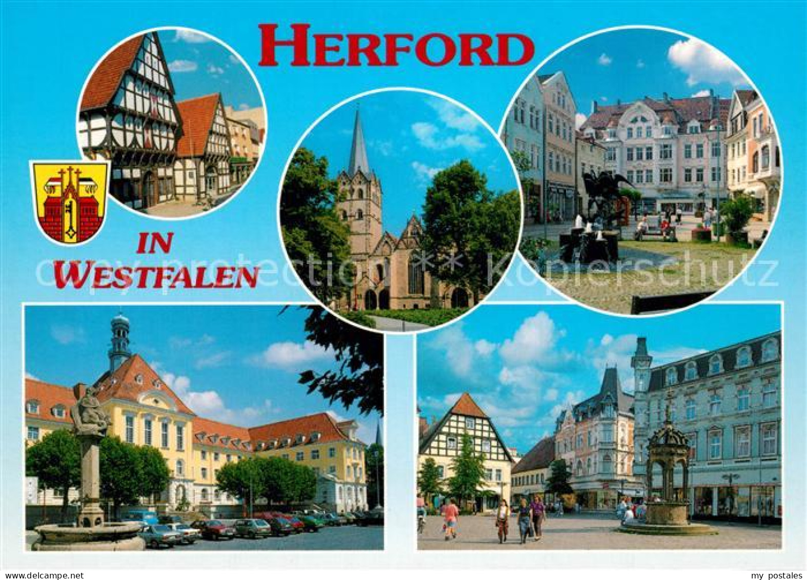 73272899 Herford Kirche Marktplatz Brunnen Denkmal Herford - Herford