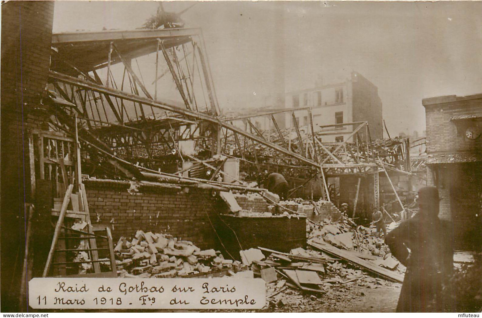 75* PARIS   Raid Des Gothas – 1918  Rue Du Temple  RL38.0467 - Digital Supplies And Equipment