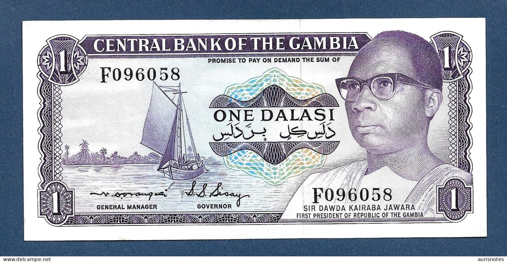 Gambia 1 Dalasi 1977 P4c Sign. 4 UNC - Gambie