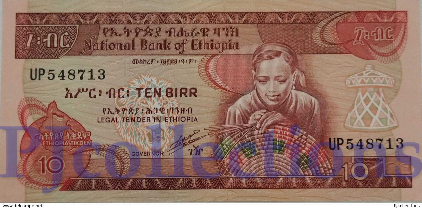 ETHIOPIA 10 BIRR 1991 PICK 43b UNC - Ethiopië