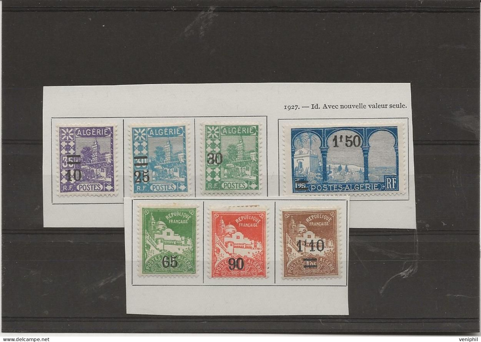 ALGERIE N° 71 A 77  NEUF INFIME CHARNIERE  -ANNEE 1927 - Storia Postale