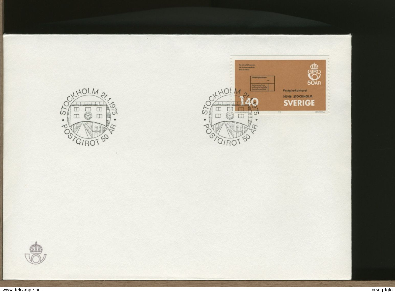 SVEZIA SVERIGE - FDC 1975 -   STOCKHOLM  POSTGIROT  -  OROLOGIO WATCH  CLOCK - Uhrmacherei