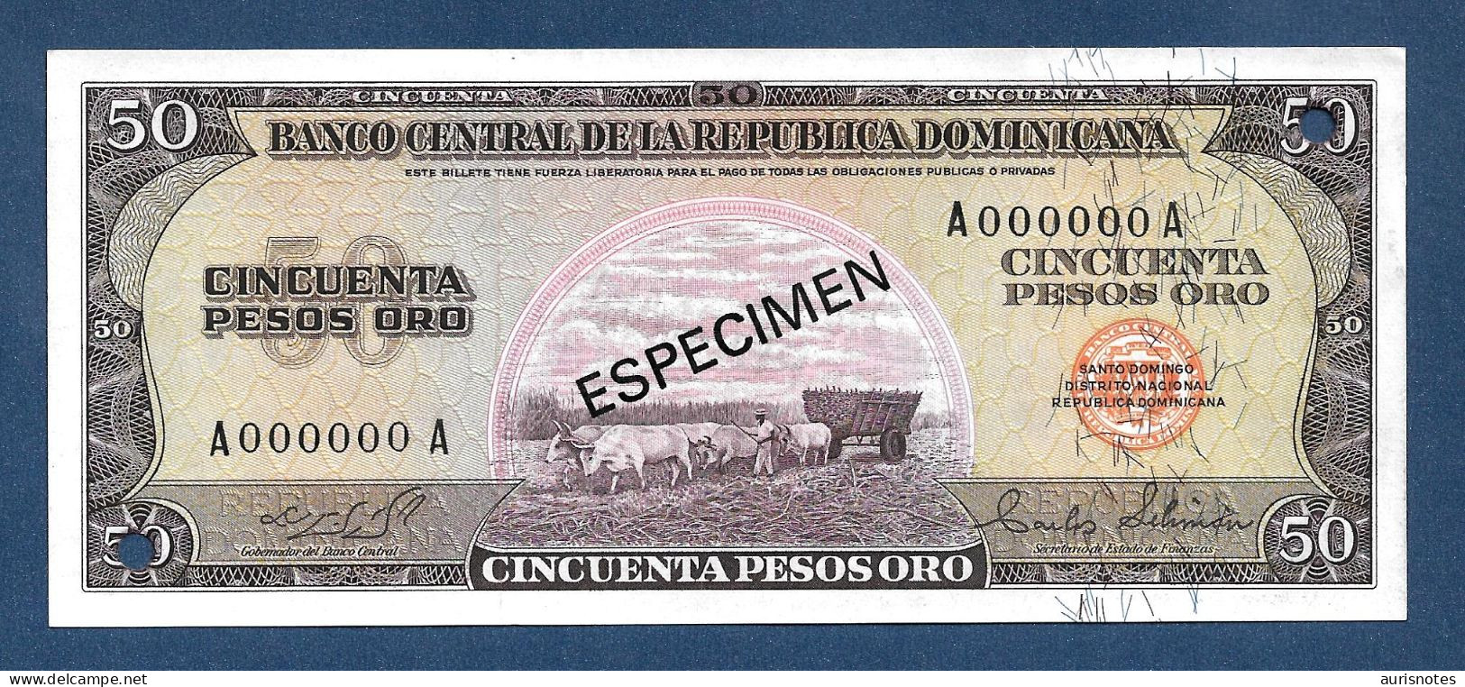 Dominican Republic 50 Pesos Oro 1975 P112 Specimen UNC - Dominicaine