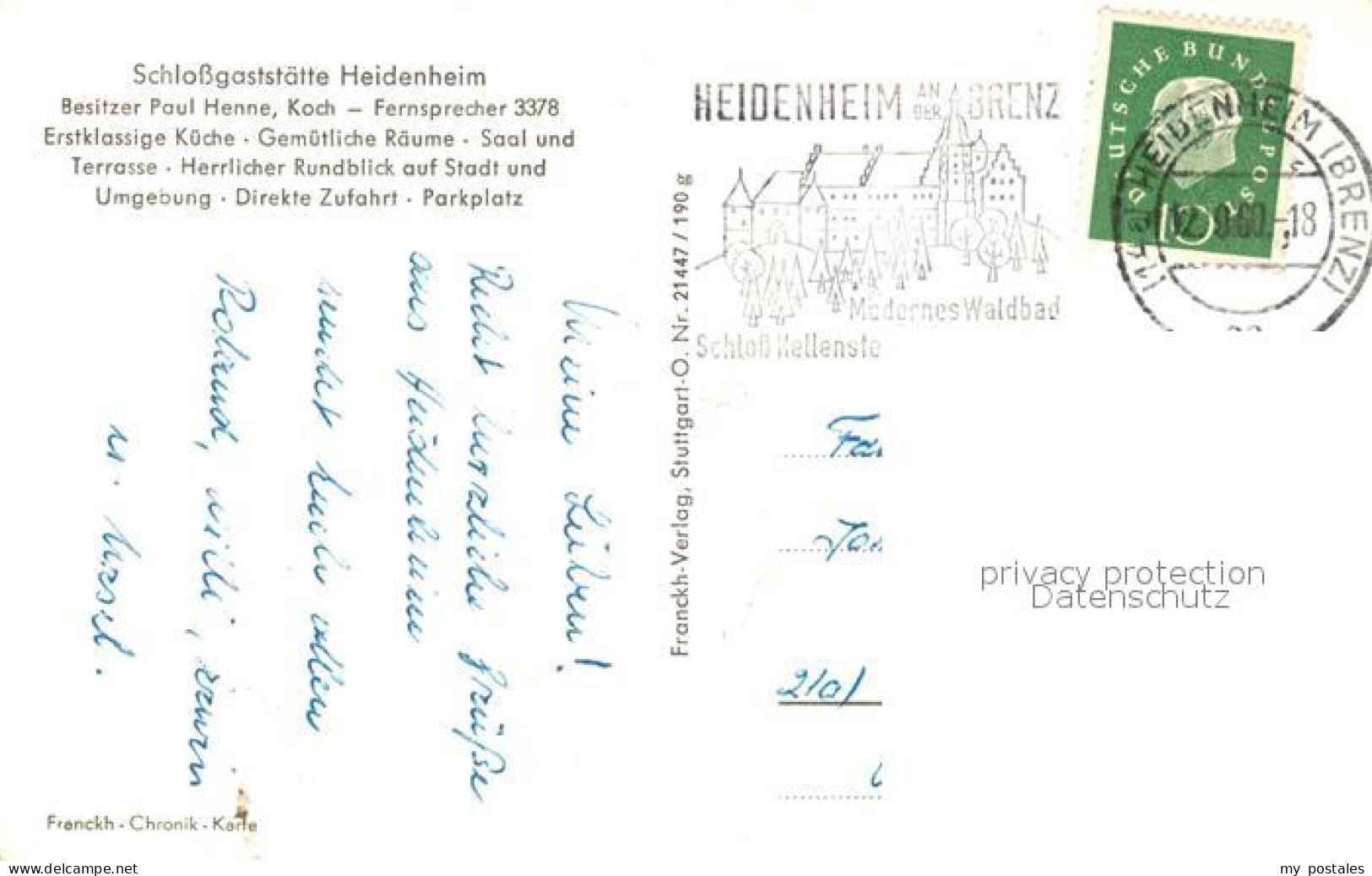 73271895 Heidenheim Brenz Schloss Hellenstein Mit Schlossgaststaette Franckh Chr - Heidenheim