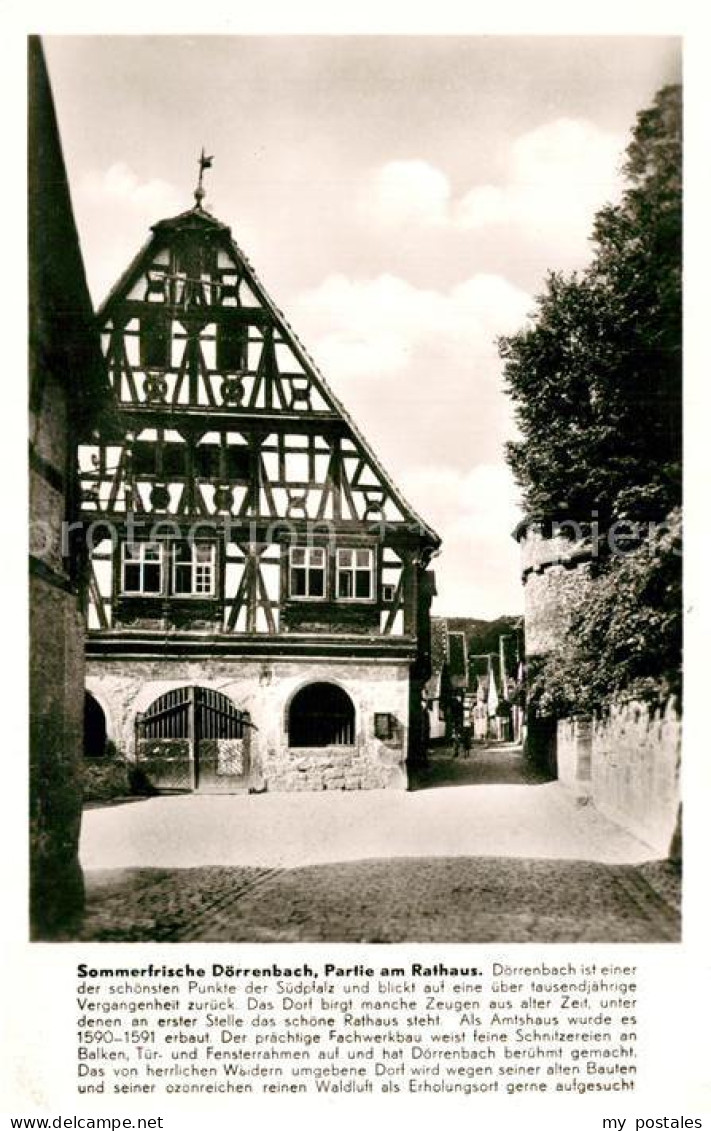 73271886 Doerrenbach Partie Am Rathaus Fachwerkhaus Stadtmauer Franckh Chronik K - Bad Bergzabern