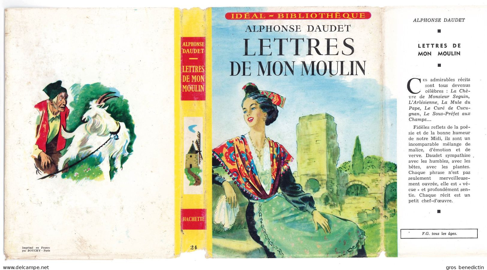 Hachette - Idéal Bibliothèque - Alphonse Daudet - "Lettres De Mon Moulin" - 1968 - #Ben&IB - Ideal Bibliotheque