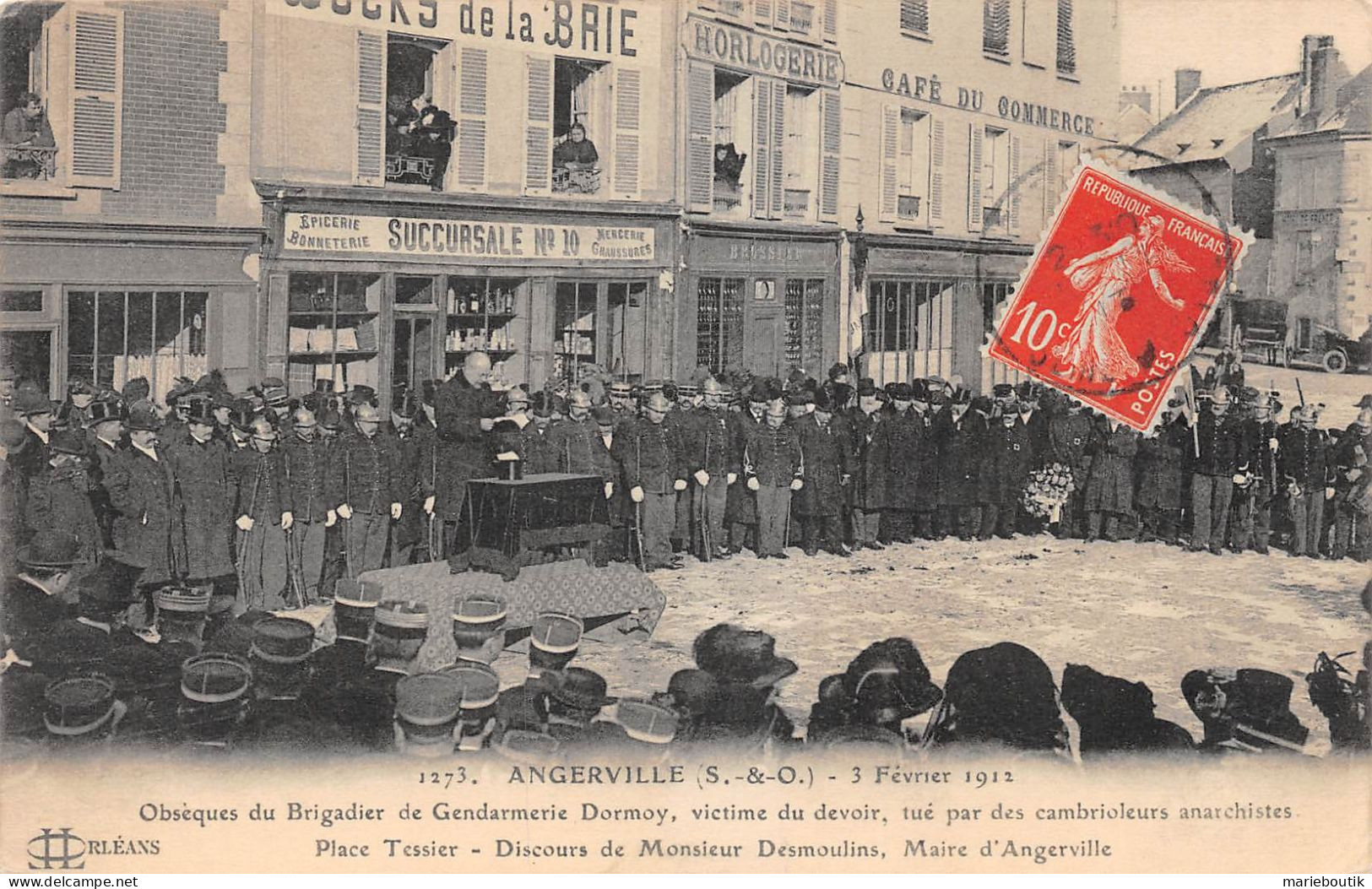 Angerville – Obsèques Du Brigadier Dormoy – 3 Fev 1912 - Angerville