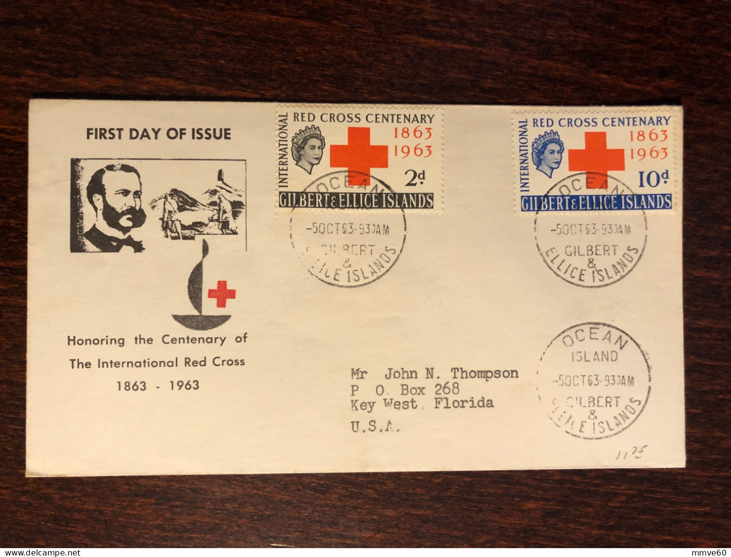 GILBERT ELLIS  FDC COVER 1963 YEAR RED CROSS HEALTH MEDICINE STAMPS - Isole Gilbert Ed Ellice (...-1979)