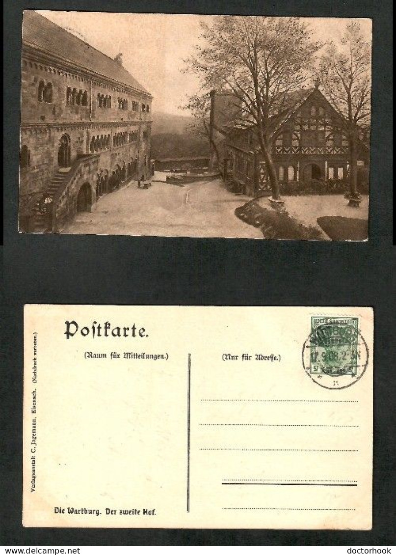 GERMANY   USED  1908 POSTCARD  WARBURG---"DER ZWEITER HOF" (17/9/08) (PC-215) - Warburg