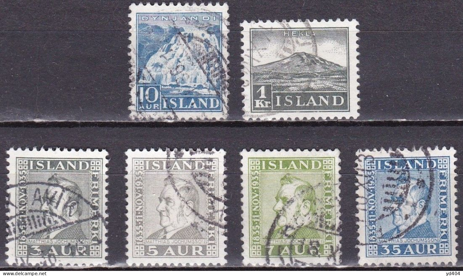 IS032 – ISLANDE – ICELAND – 1935 – FULL YEAR SET – SG # 214/9 USED 11 € - Usati