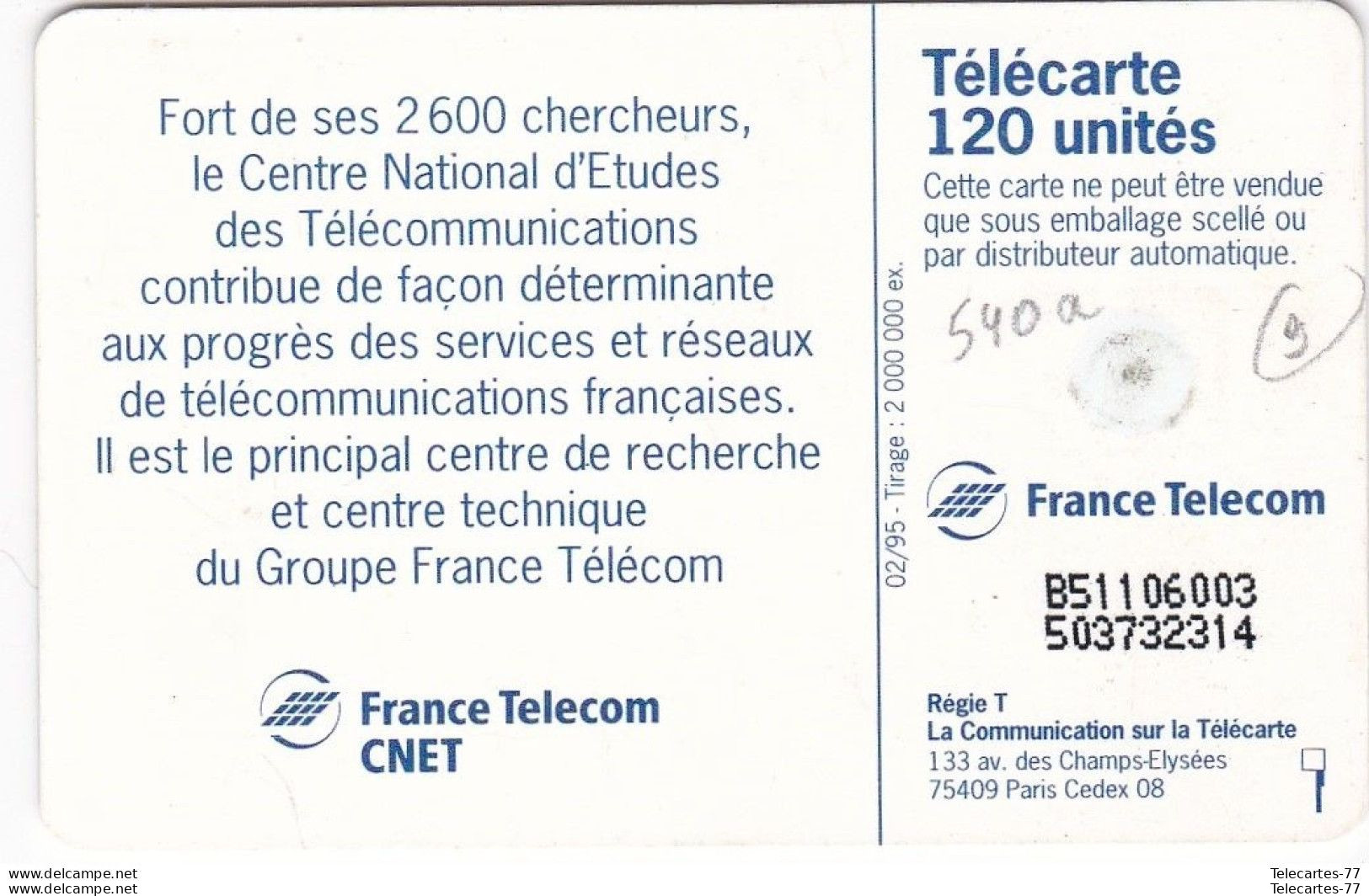 F540a-CNET N° Distributeur-120u-GEM-02/95 - 1995