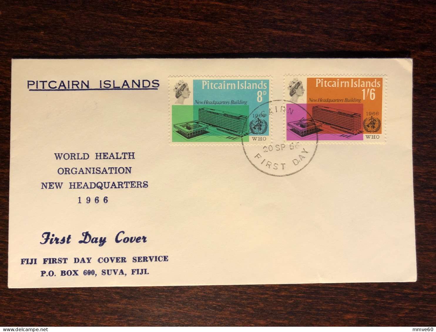 PITCAIRN  FDC COVER 1966 YEAR WHO HEALTH MEDICINE STAMPS - Pitcairn