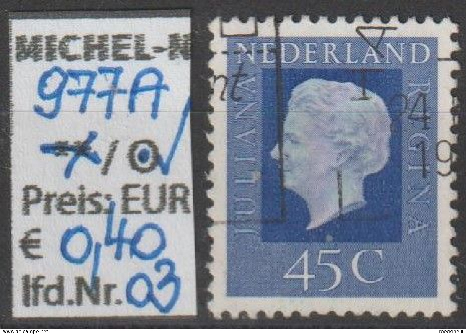 1972 - NIEDERLANDE - FM/DM "Königin Juliana" 45 C Violettultramarin - O Gestempelt - S. Scan (977Ao 01-03 Nl) - Gebraucht