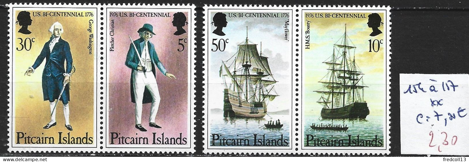 PITCAIRN 154 à 157 ** Côte 7 € - Pitcairninsel