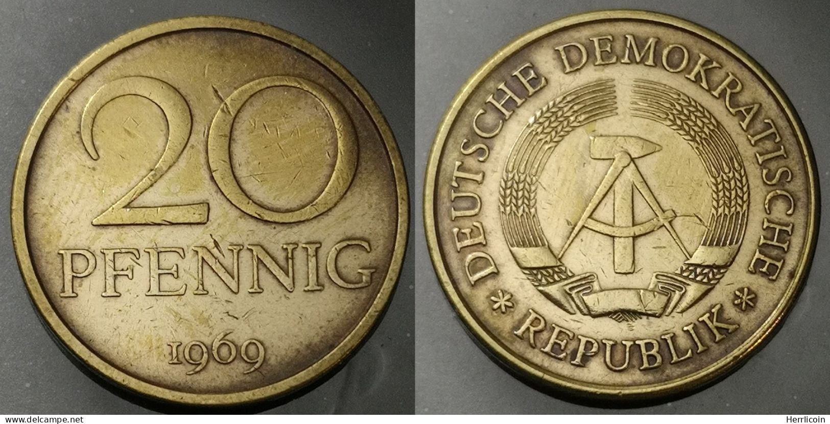 Monnaie Allemagne RDA - 1969 - 20 Pfennig - 50 Pfennig