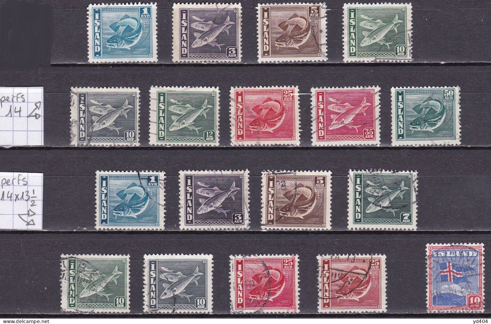 IS035 – ISLANDE – ICELAND – 1939-45 – CODFISH & HERRING FULL SET – SC # 217/28 USED 42 € - Oblitérés