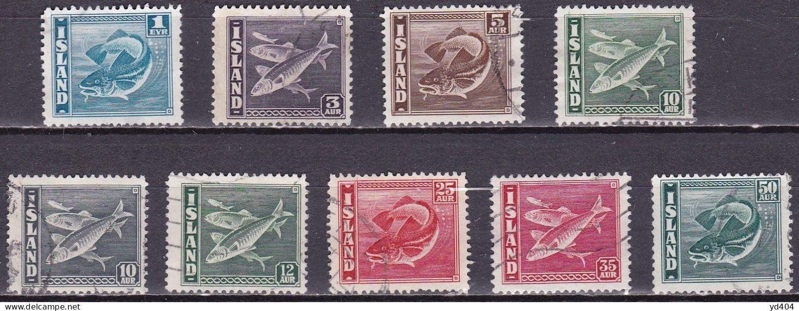 IS035 – ISLANDE – ICELAND – 1939-45 – CODFISH & HERRING FULL SET – SC # 217/28 USED 42 € - Used Stamps