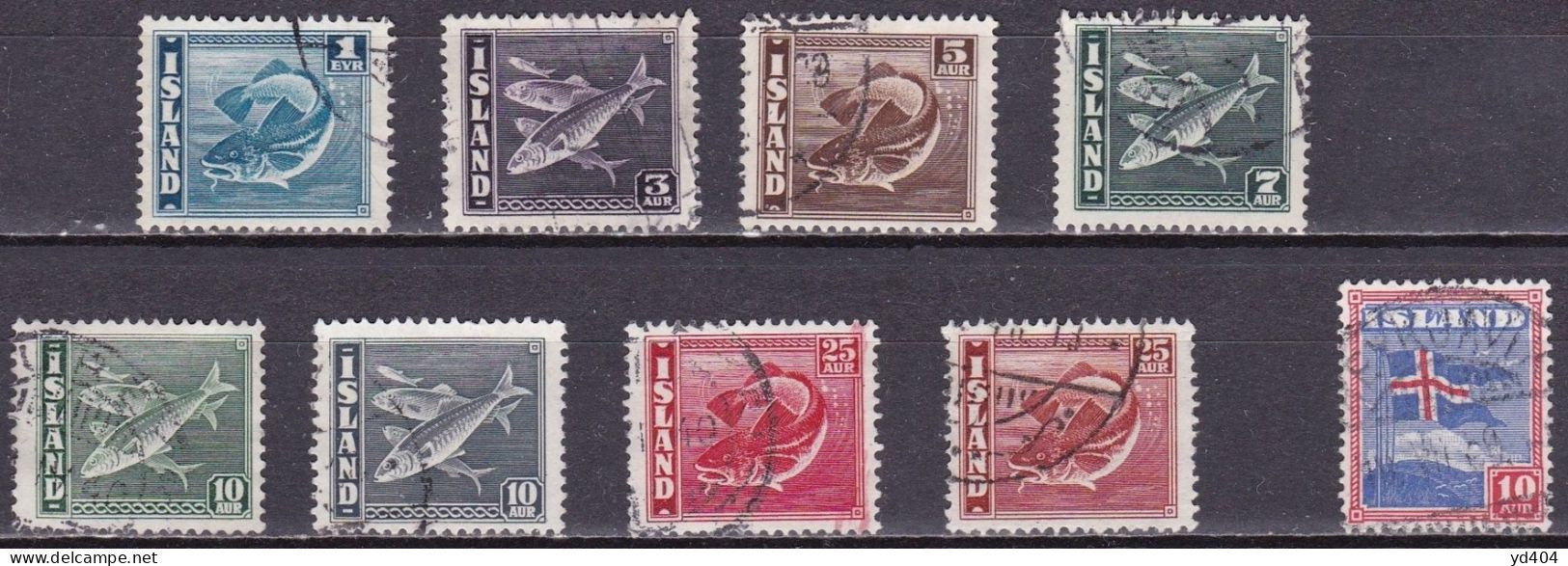 IS035 – ISLANDE – ICELAND – 1939-45 – CODFISH & HERRING FULL SET – SC # 217/28 USED 42 € - Usati