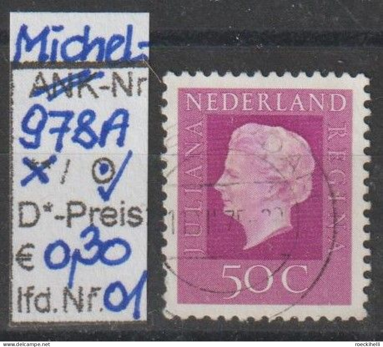 1972 - NIEDERLANDE - FM/DM "Königin Juliana" 50 C Violett - O Gestempelt - S. Scan (978Ao 01-07 Nl) - Usati