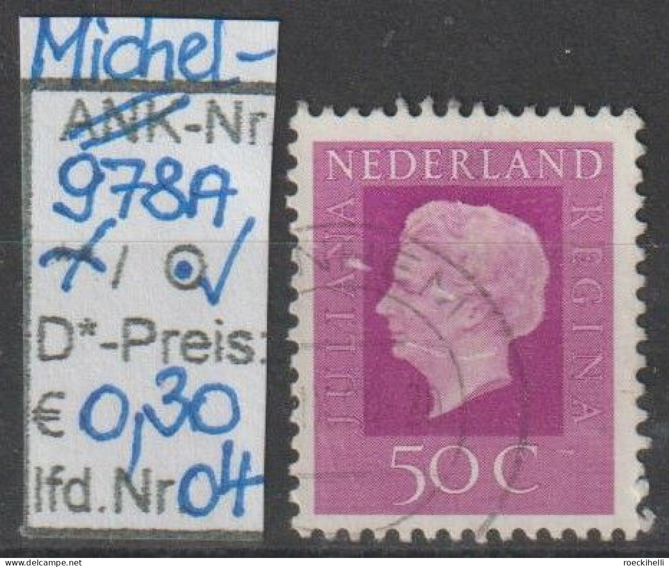 1972 - NIEDERLANDE - FM/DM "Königin Juliana" 50 C Violett - O Gestempelt - S. Scan (978Ao 01-07 Nl) - Gebruikt