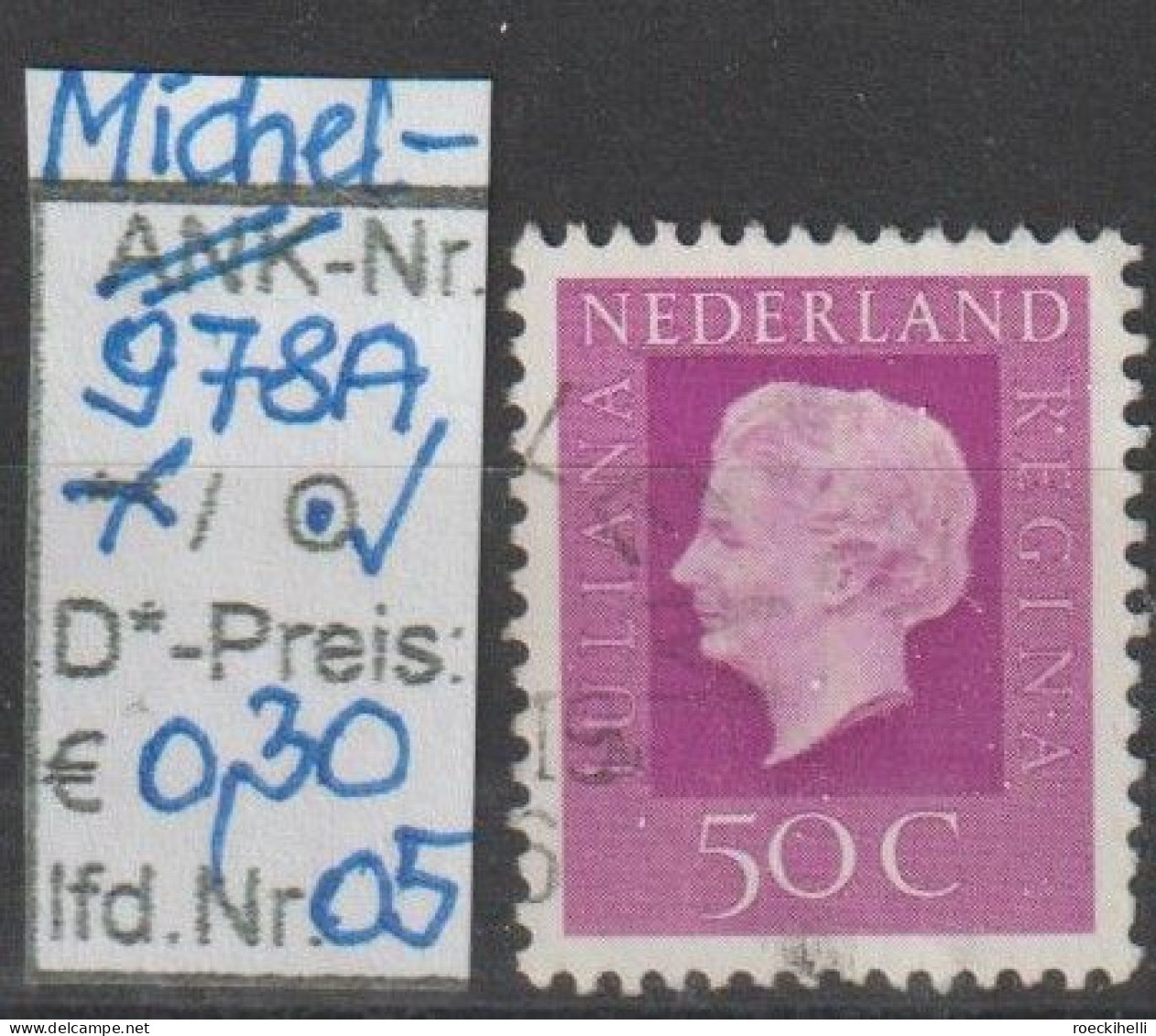 1972 - NIEDERLANDE - FM/DM "Königin Juliana" 50 C Violett - O Gestempelt - S. Scan (978Ao 01-07 Nl) - Used Stamps