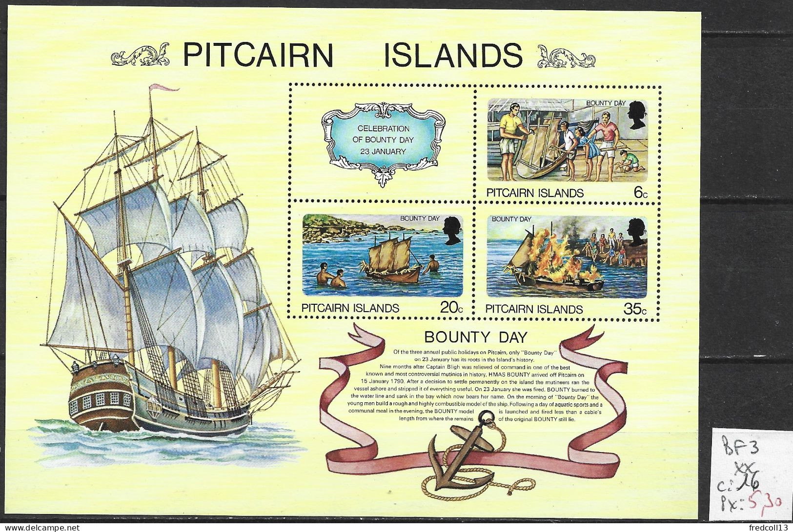 PITCAIRN BF 3 ** Côte 16 € - Pitcairn Islands