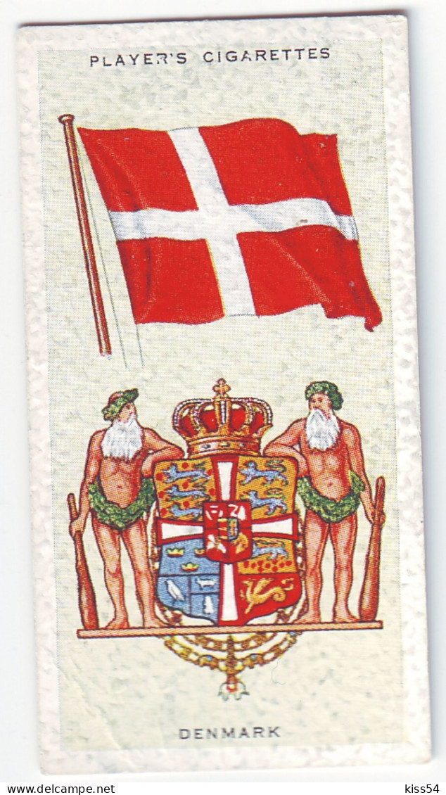 FL 17 - 13-a DENMARK National Flag & Emblem, Imperial Tabacco - 67/36 Mm - Objets Publicitaires