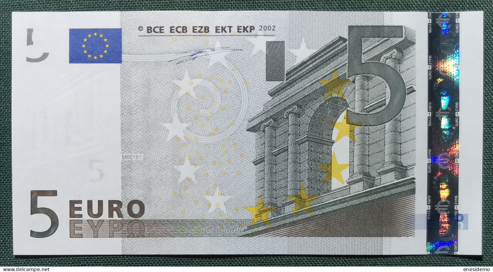 5 EURO SPAIN 2002 DUISENBERG M001B1 SC FDS UNC. LAW SERIAL PERFECT - 5 Euro