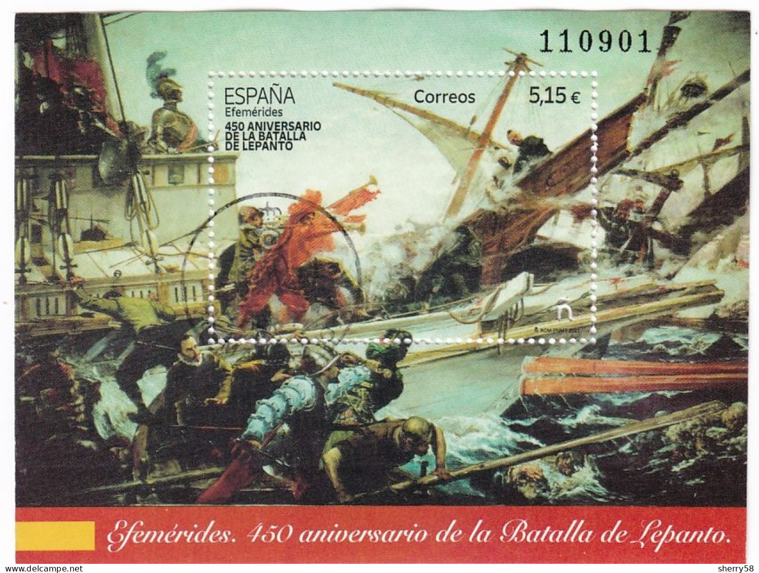 2021-ED. 5524 H.B.- Efemerides. 450 Aniversario Batalla De Lepanto- USADO - Used Stamps