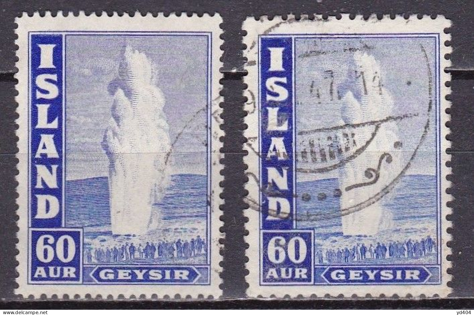 IS036C – ISLANDE – ICELAND – 1943-47 – THE GREAT GEYSER – SC # 208A/Ac USED 12 € - Usados