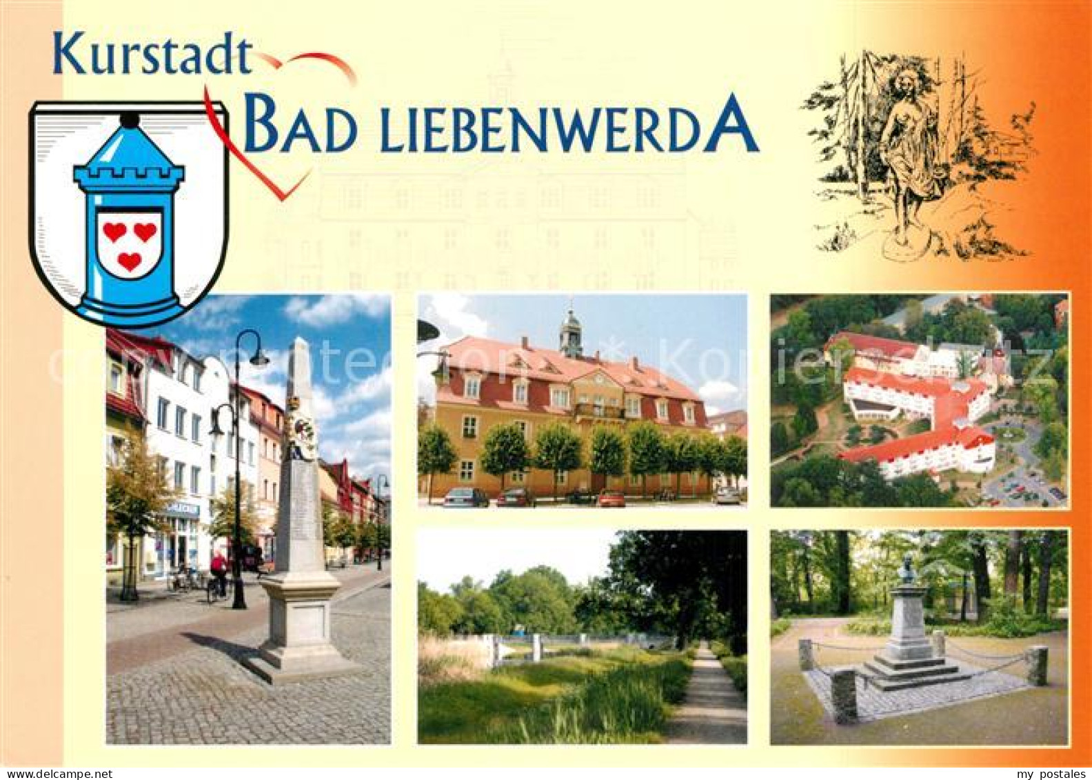 73269273 Bad Liebenwerda Postsaeule Rathaus Fontana Klinik Elsterwehr Denkmal Fr - Bad Liebenwerda