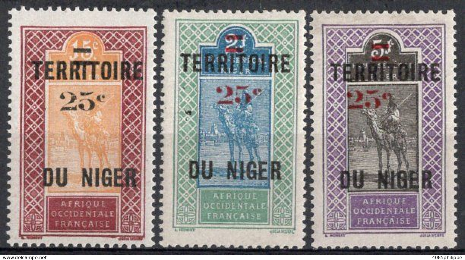 NIGER Timbres-poste N°18* à 20* Neufs Charnières Cote : 3€00 - Unused Stamps