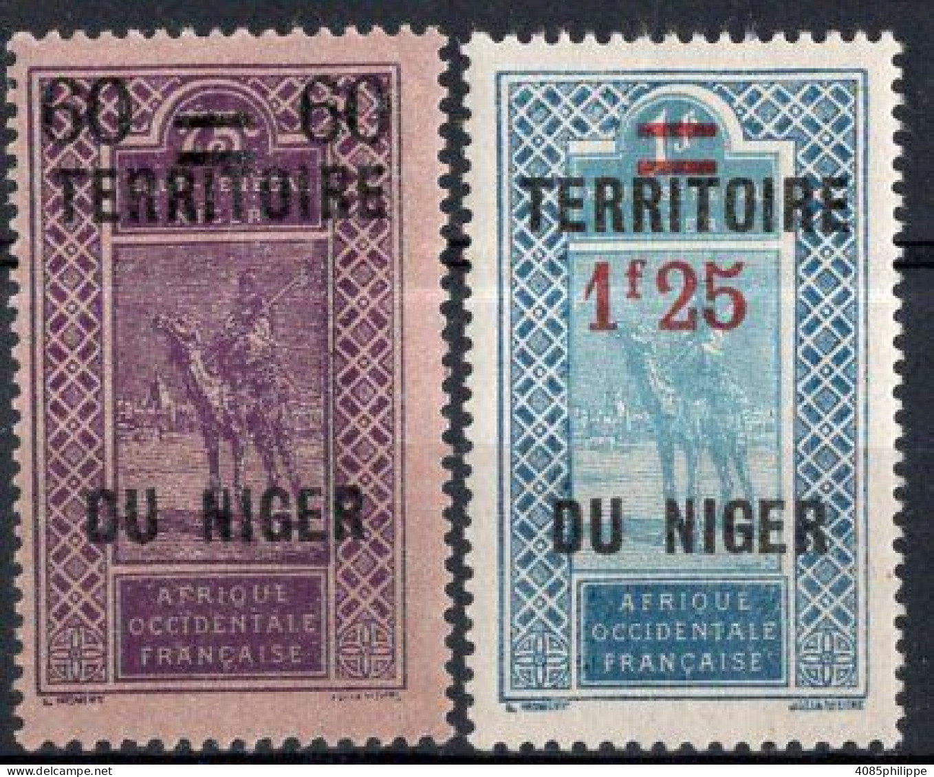 NIGER Timbres-poste N°21* & 24* Neufs Charnières Cote : 2€00 - Unused Stamps