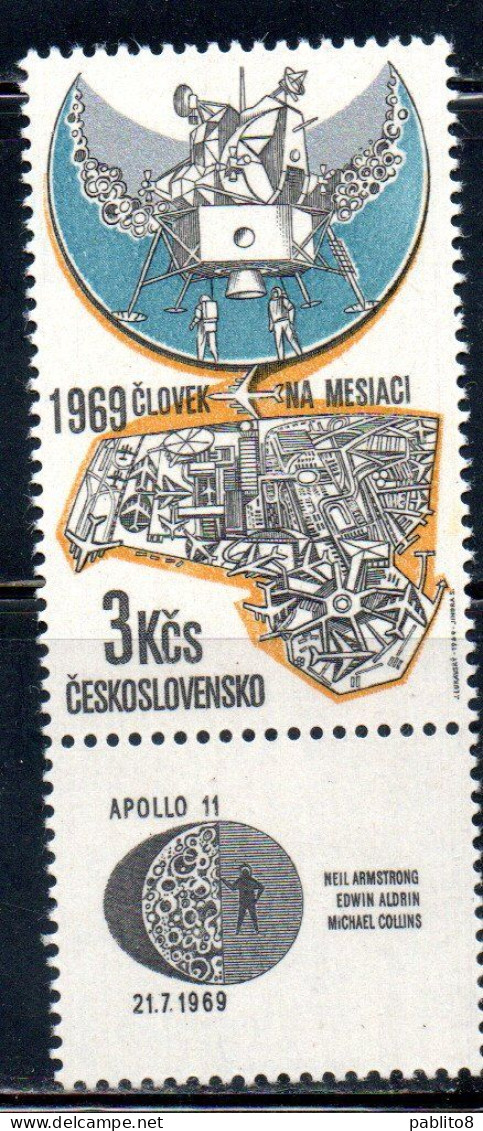 CZECHOSLOVAKIA CECOSLOVACCHIA 1969 FIRST FLIGHT ON THE MOON  3k MNH - Corréo Aéreo