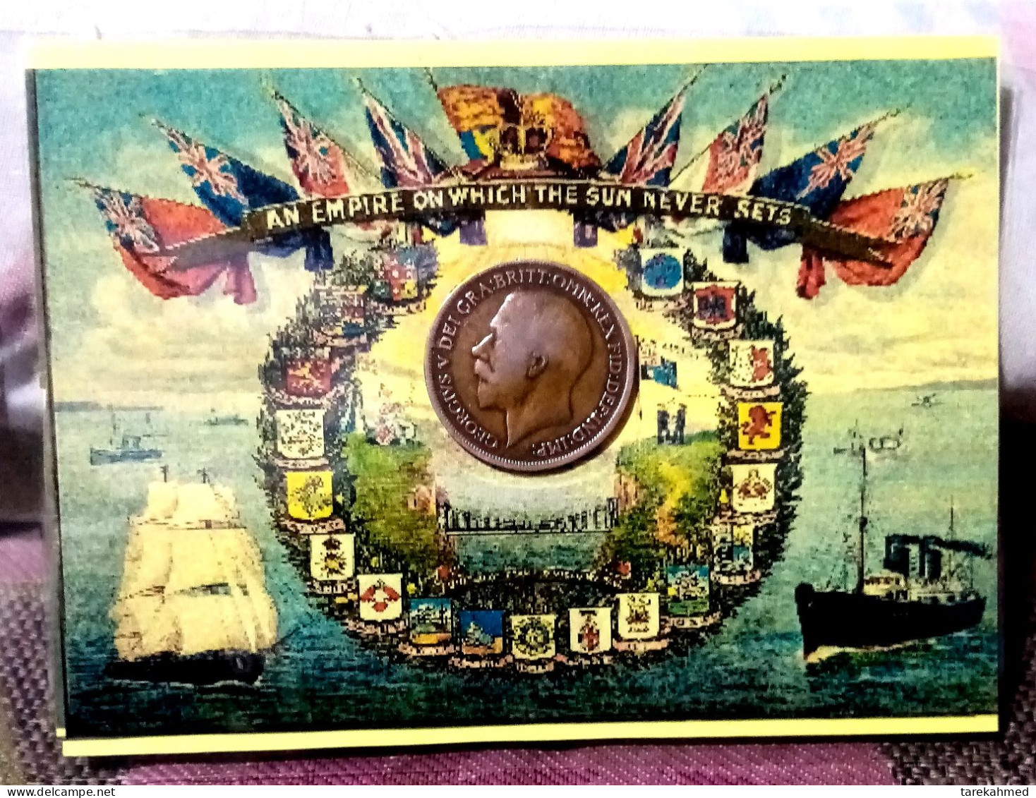 Numismatic Card Of Queen Victoria & Her Family Kings With George V Old Penny, Unique, The Only Copy Of This Release, - Sonstige & Ohne Zuordnung