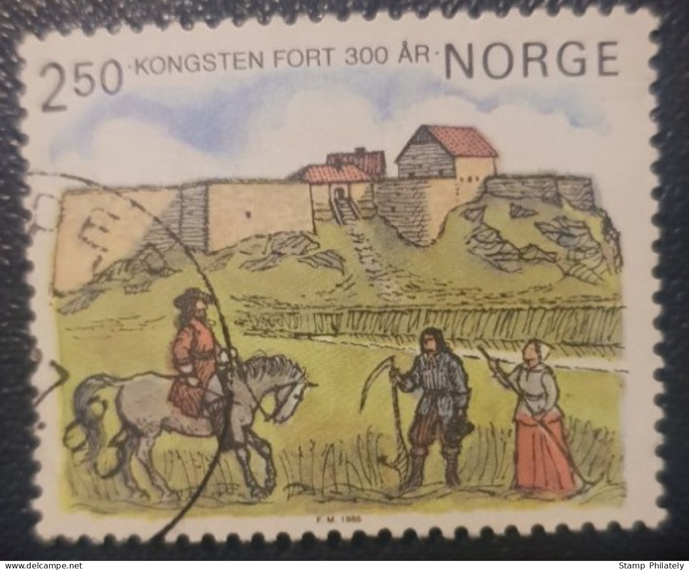 Norway 2.5Kr Stamp Kongsten Fort - Usati