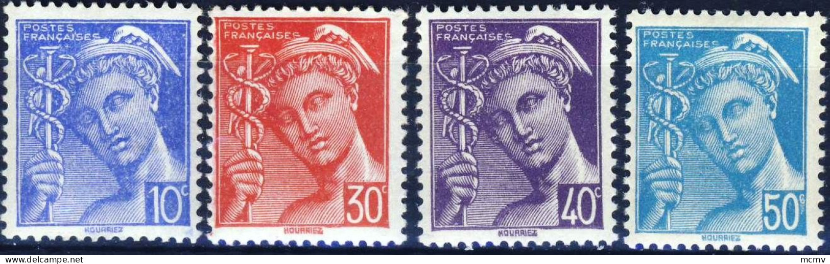 546 à 549   MERCURE Avec POSTES FRANCAISES  NEUFS*  ANNEE 1942 - 1938-42 Mercure