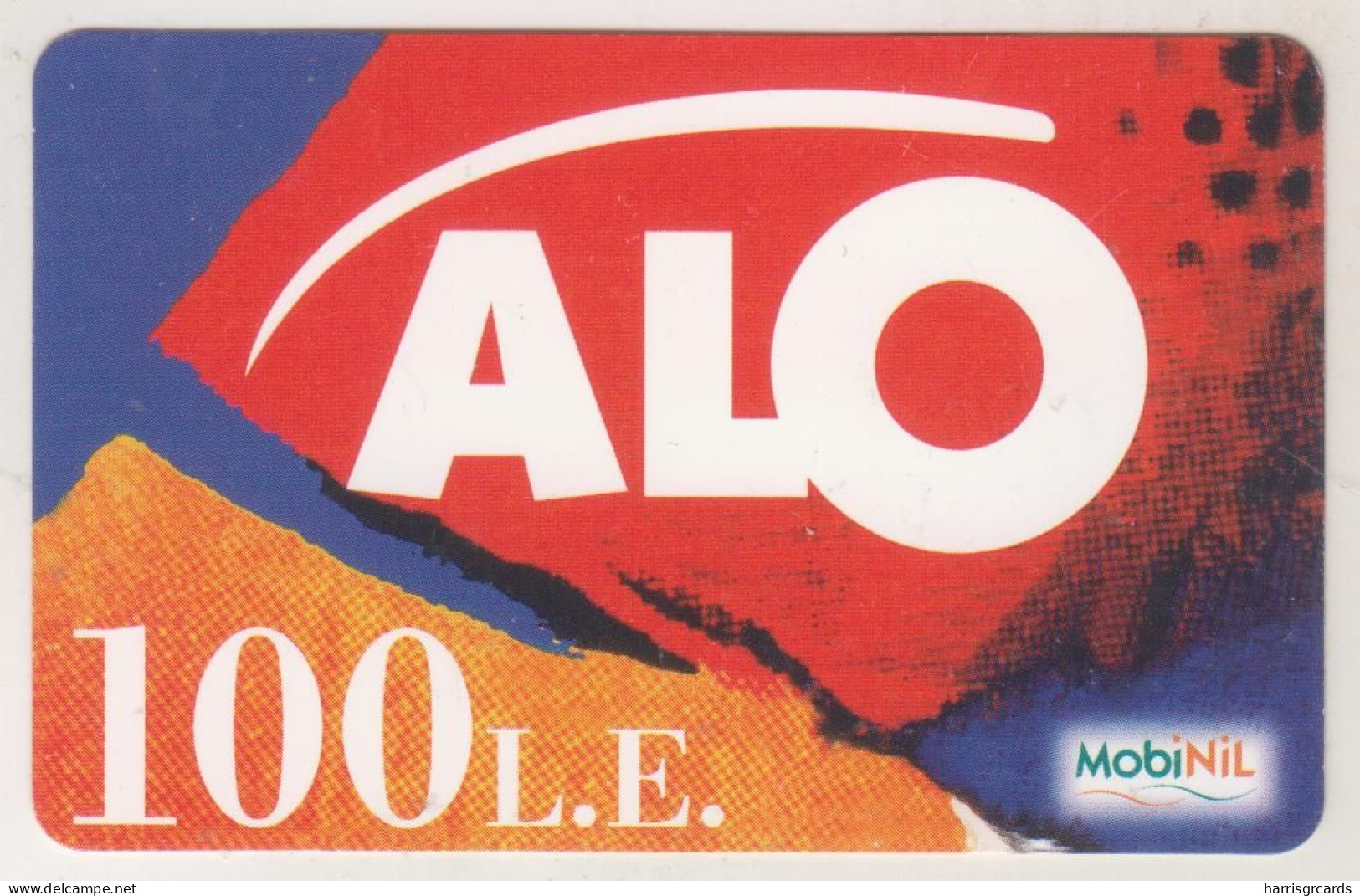 EGYPT - 100LE ALO No Barcode , Mobinil GSM Recharge Card, Used - Egypt