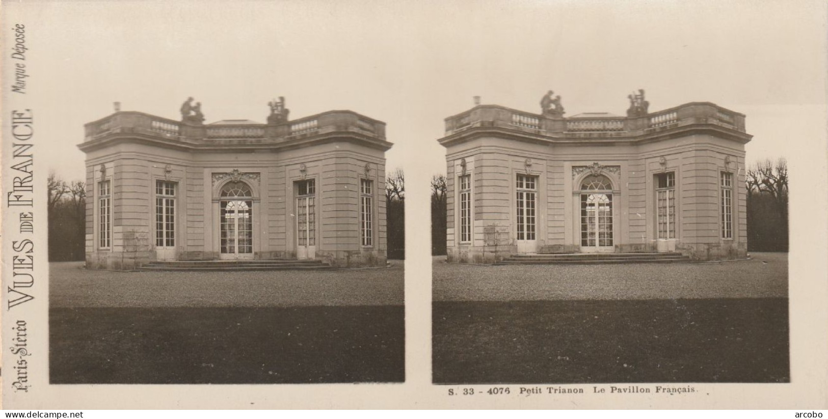 Paris Stereo Versailles Petit Trianon Le Pavillon Francais - Cartes Stéréoscopiques