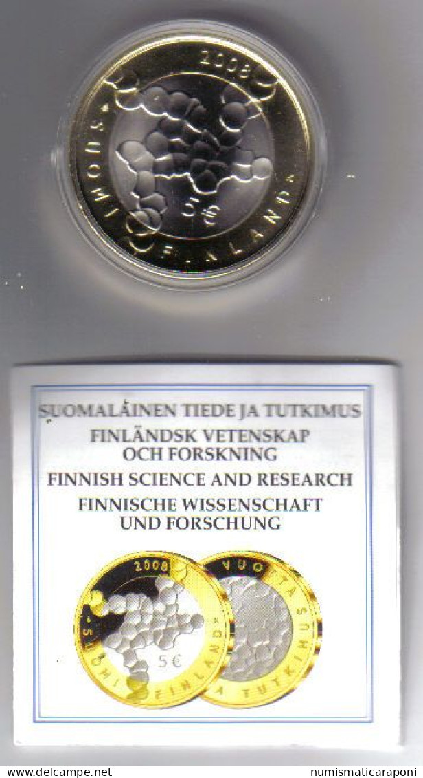 FINLANDIA 2008 5 EURO Scienza E Ricerca Fdc In Box - Finlandía