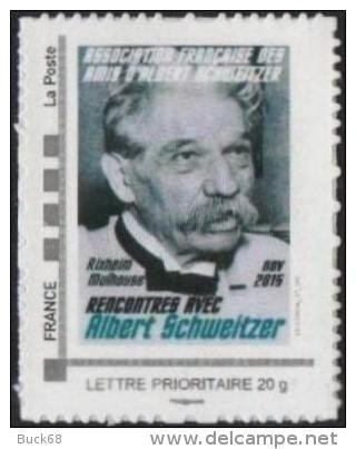 FRANCE 2015 Timbre Personnalisé MonTimbraMoi MTAM SCHWEITZER Rencontres AFAAS Rixheim Nobel - Albert Schweitzer