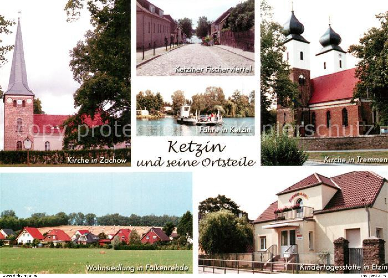 73266578 Ketzin Kirche Zachow Fischerviertel Faehre Wohnsiedlung Kindertagesstae - Ketzin