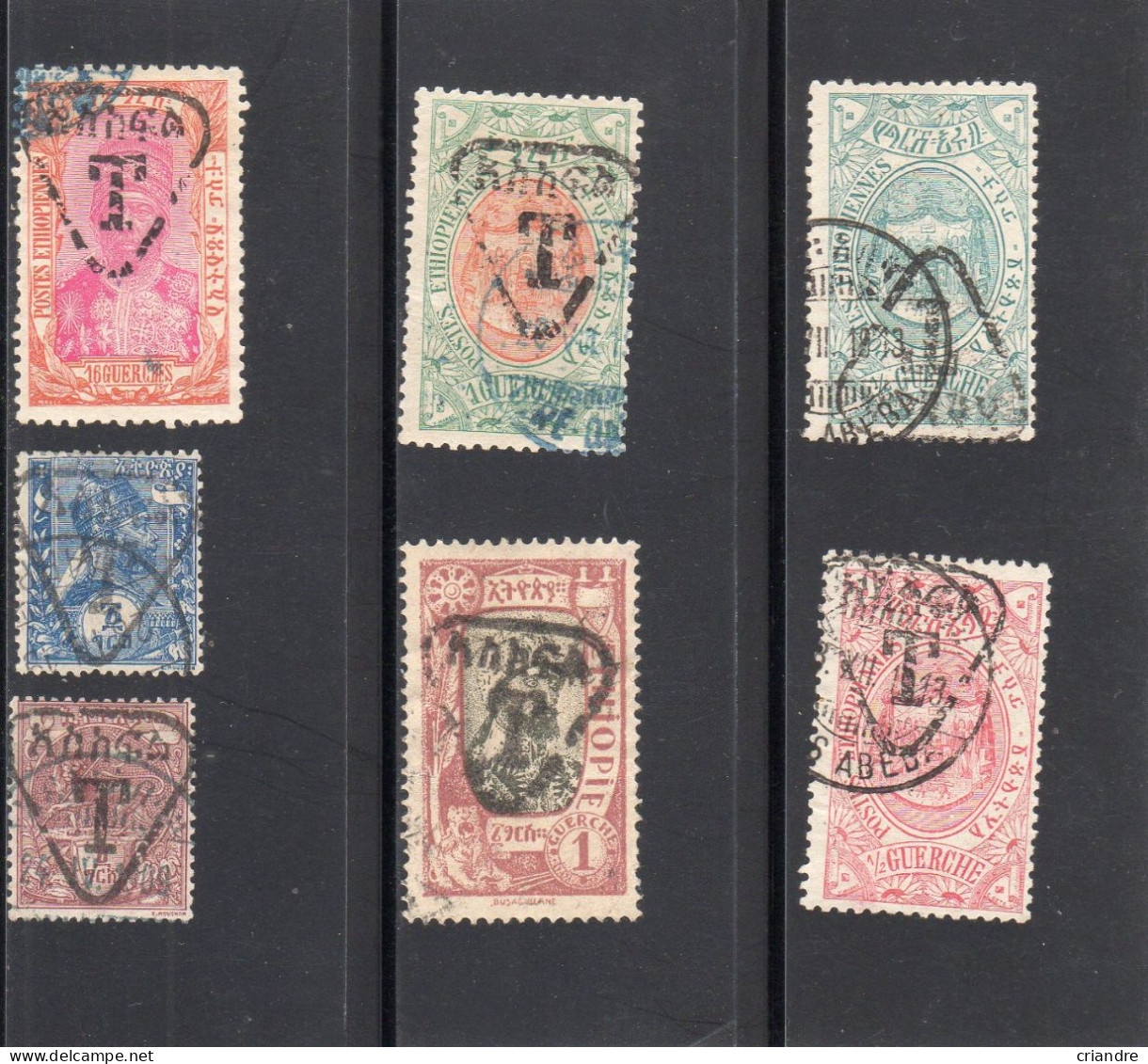 Ethiopie: Année 1909,1913,1925  Lot De 7 Valeurs Y&T Taxe - Ethiopie